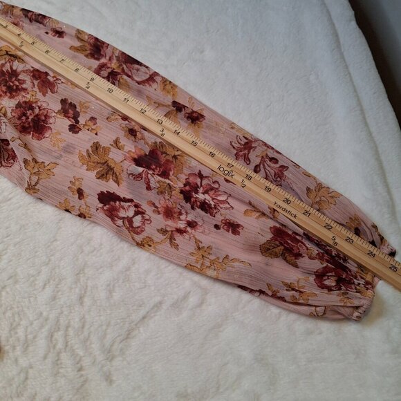 Express Floral Faux Wrap Blouse Sz XL Balloon Sleeve Whimsigoth Cottagecore - Picture 15 of 16